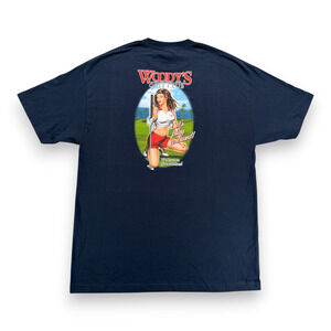 Vintage Woodys Hawaii Shirt Adult EXTRA LARGE Blue Golf Club Pinup Deadstock Y2K